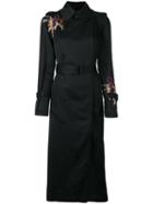 Victoria Victoria Beckham Embroidered Flowers Coat, Women's, Size: 6, Black, Viscose/cotton