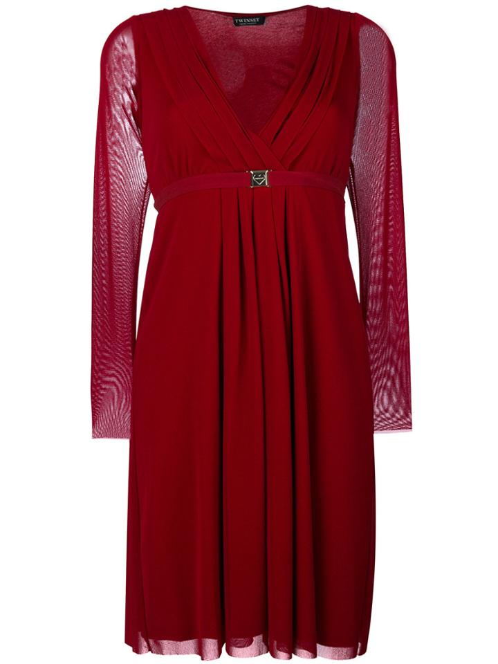 Twin-set V-neck Flared Dress