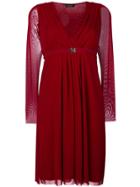 Twin-set V-neck Flared Dress