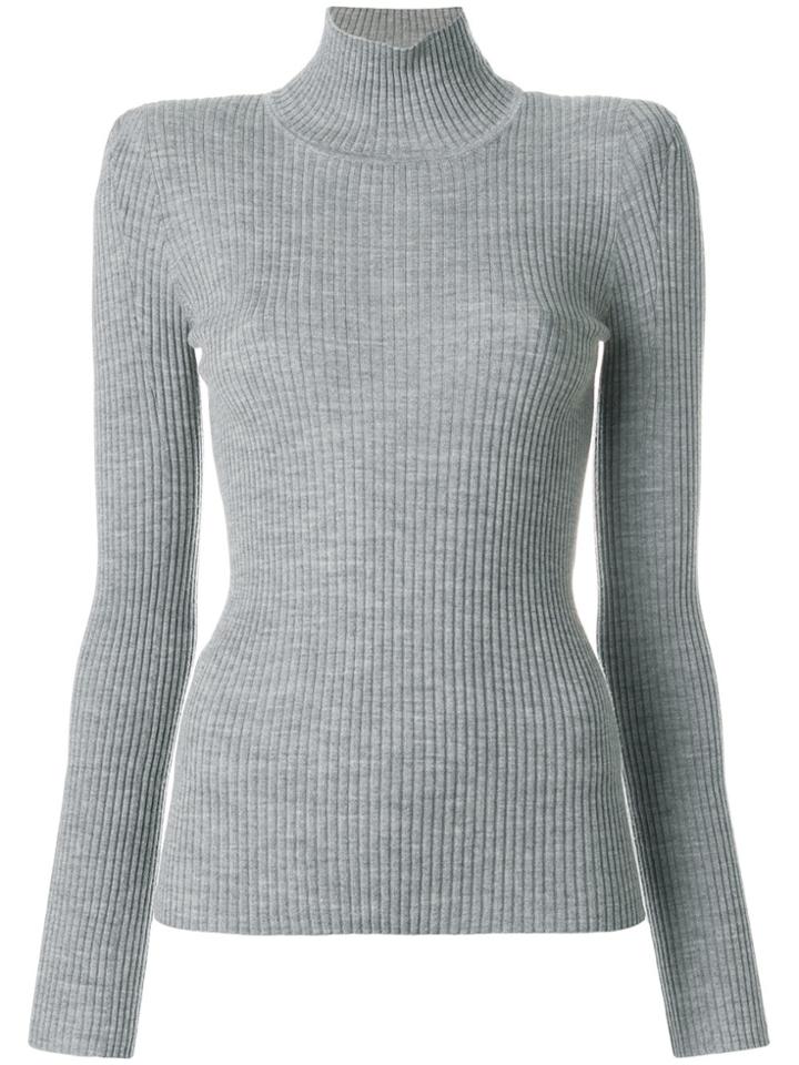 Chloé Ribbed Turtle Neck Sweater - Grey