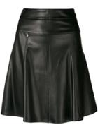 Patrizia Pepe Faux Leather A-line Skirt - Black