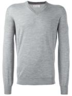 Brunello Cucinelli V-neck Jumper, Men's, Size: 52, Grey, Cashmere/wool