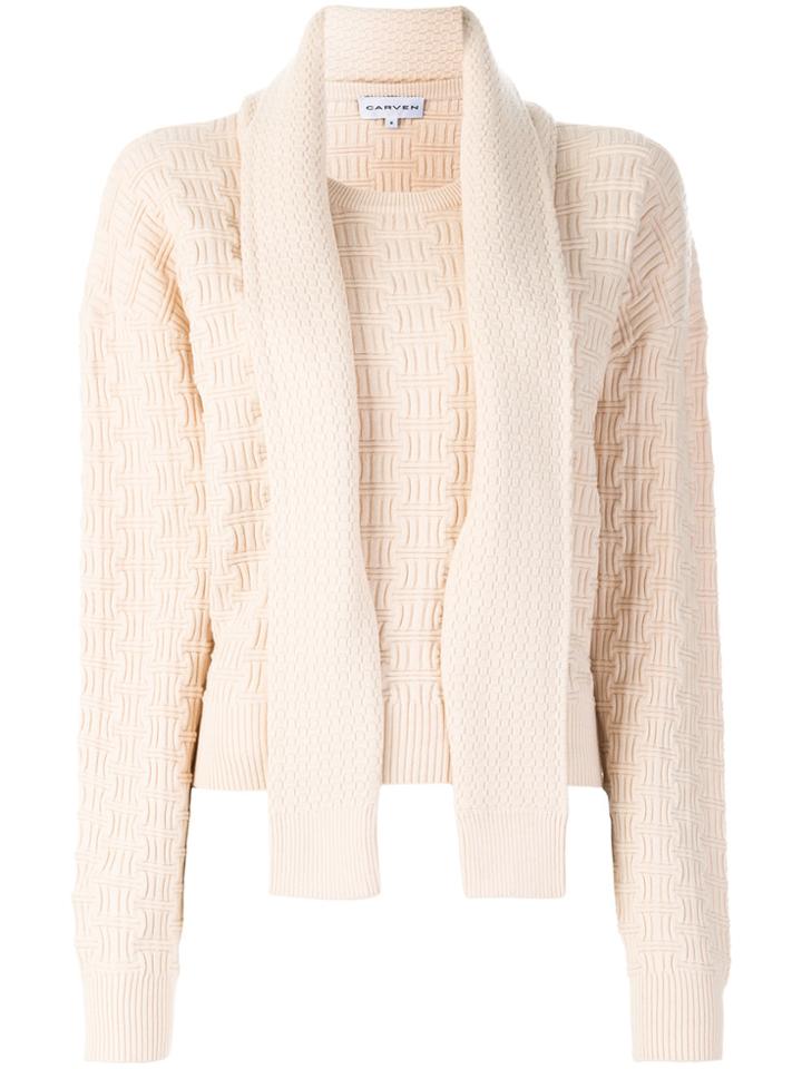 Carven Geometric Texture Jumper - Nude & Neutrals