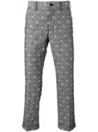 Sacai - Aloha Embroidered Trousers - Men - Cotton - 4, Grey, Cotton