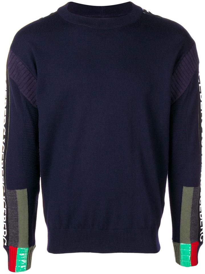 Iceberg Knitted Brand Stamped Sweater - Blue
