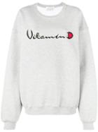 Drifter - Filius Embroidered Sweatshirt - Women - Cotton - M/l, Grey, Cotton