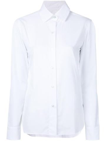 Fray Pointed Collar Shirt, Women's, Size: 42, White, Cotton