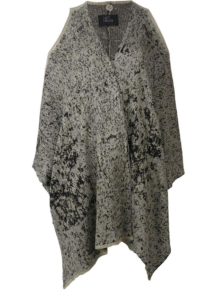 Lost & Found Ria Dunn Bare Shoulder Cardigan, Women's, Size: Small, Grey, Cotton/linen/flax/viscose/cashmere