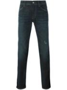 Dolce & Gabbana Distressed Skinny Jeans, Men's, Size: 46, Blue, Cotton/spandex/elastane