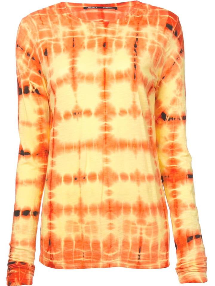 Proenza Schouler Tie Dye Long Sleeve T-shirt - Yellow