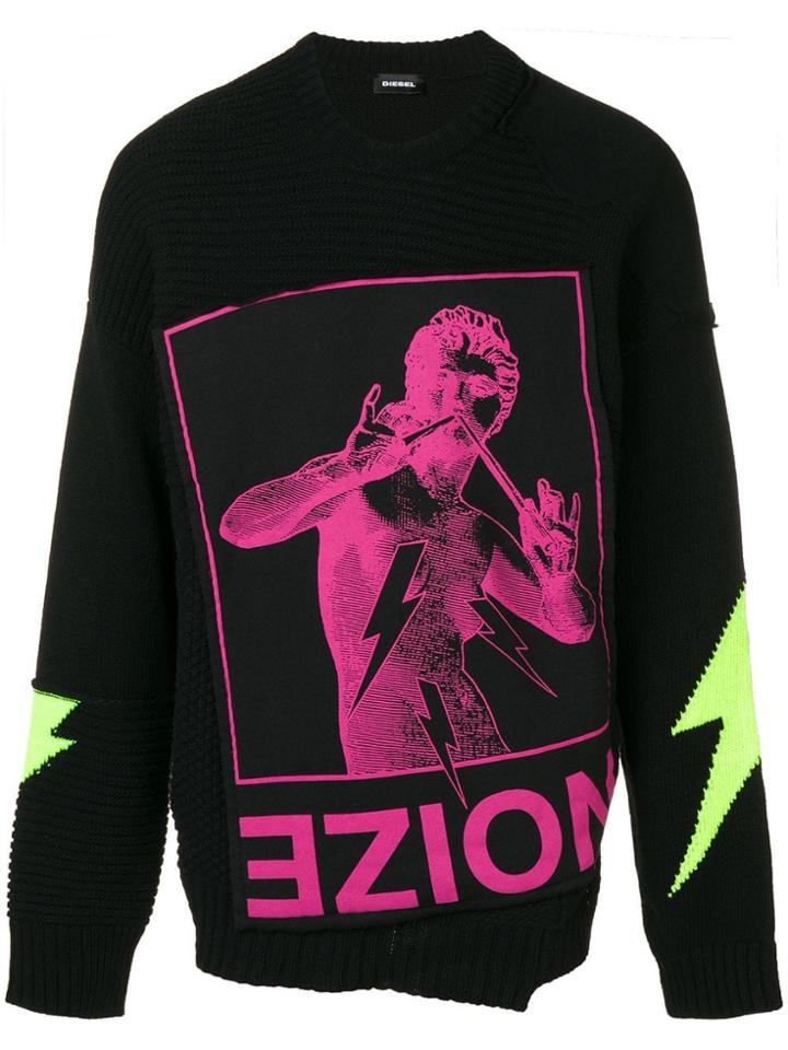 Diesel 'noize' Knit Sweater - Black