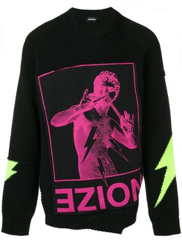 Diesel 'noize' Knit Sweater - Black