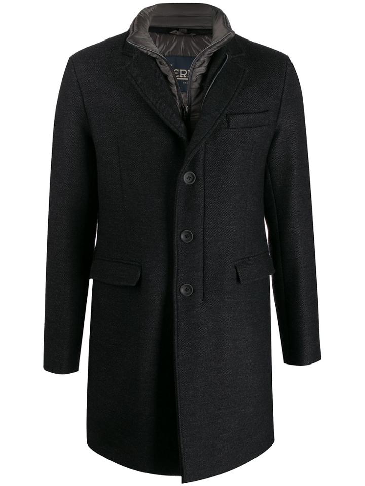 Herno Button-front Coat - Black