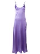 Federica Tosi Long Asymmetric Slip Dress - Purple