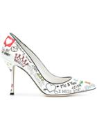 Dolce & Gabbana Lori Mural Printed Pumps - White