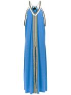 Andrea Bogosian Embroidered Long Dress - Blue