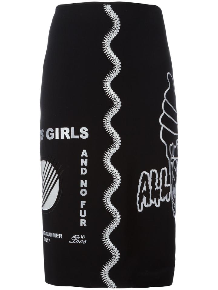Stella Mccartney - Thanks Girls Pencil Skirt - Women - Silk/spandex/elastane/acetate/viscose - 38, Black, Silk/spandex/elastane/acetate/viscose