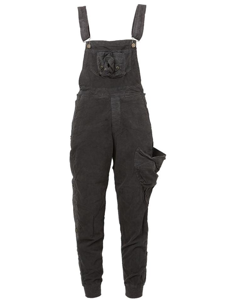Greg Lauren Cargo Dungarees, Women's, Size: 2, Black, Cotton/rayon