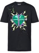 Prada Electric Heart Print T-shirt - Black