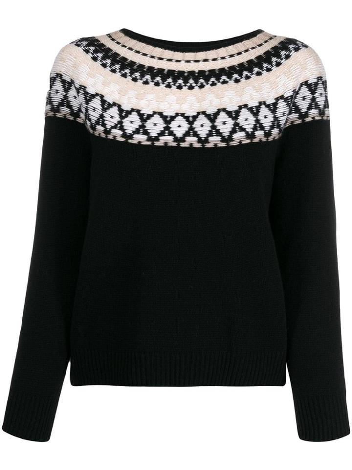 Lamberto Losani Embroidered Knit Jumper - Black