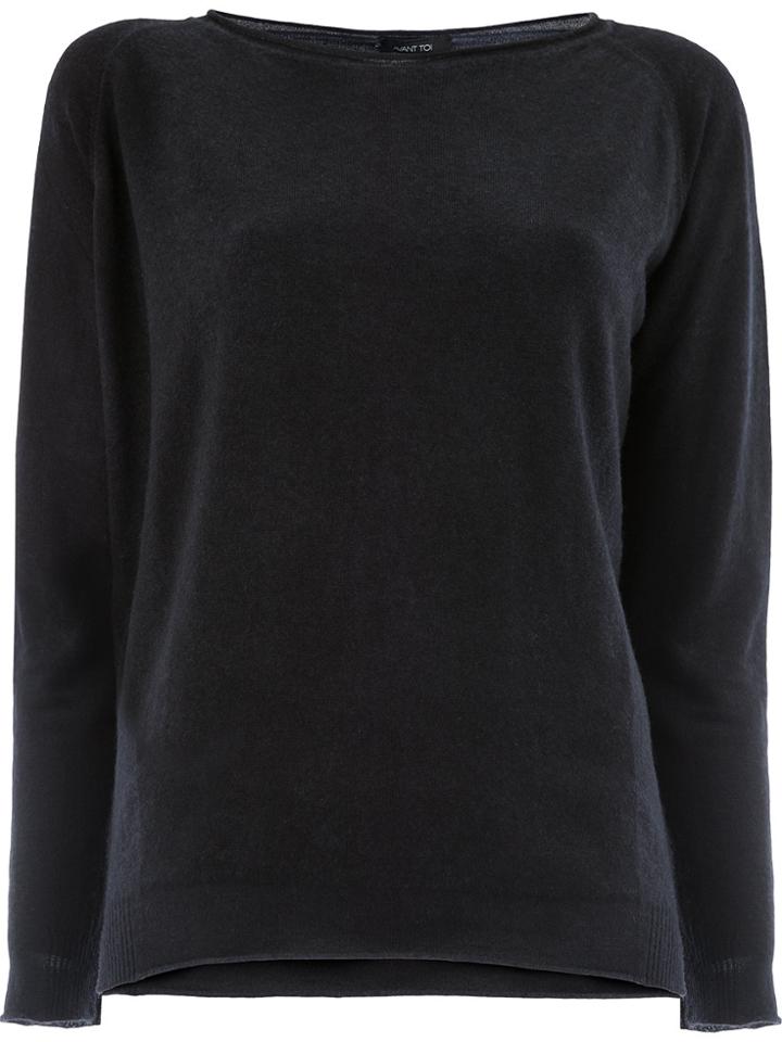 Avant Toi Slash Neck Sweater - Black