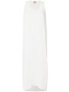 Nude Fluid Sheer Dress - White