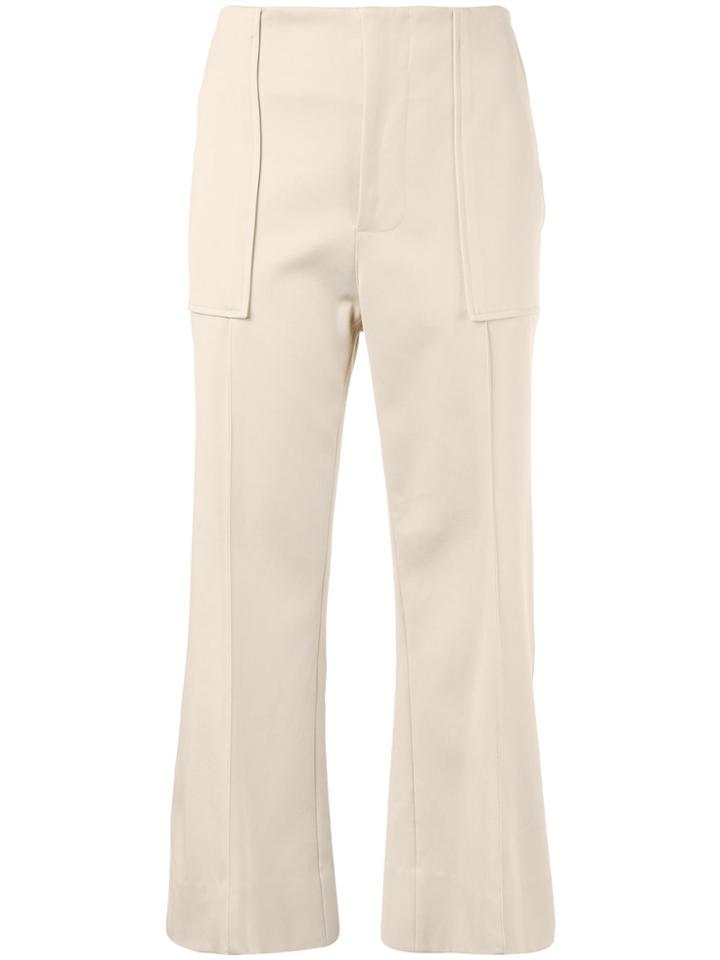 Bassike Cropped Flare Trousers - Brown