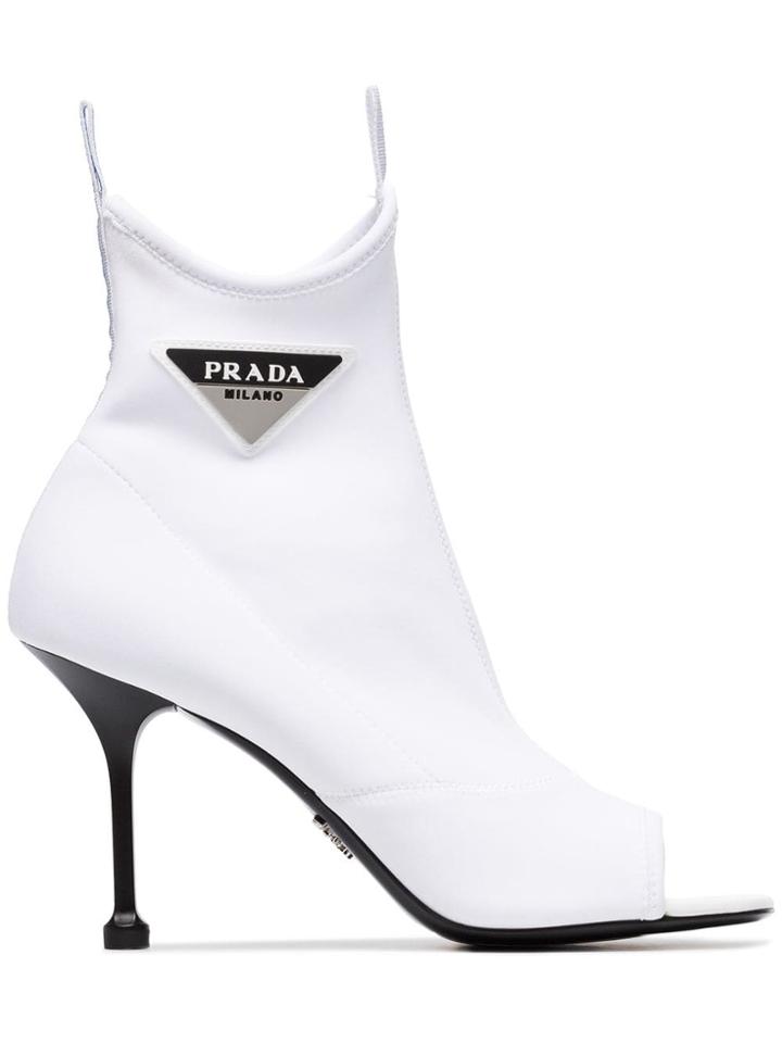 Prada 90 Neoprene Boots - White