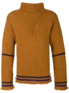 Maison Margiela Turtle Neck Distressed Jumper - Brown