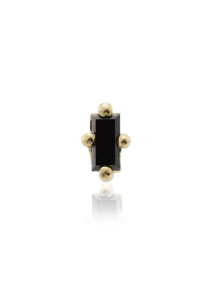 Lizzie Mandler Fine Jewelry 18k Yellow Gold Black Diamond Mini Stud