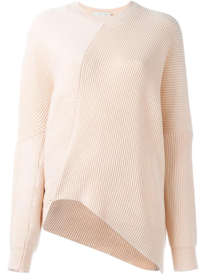 Stella Mccartney Draped Crew Neck Jumper, Women's, Size: 38, Nude/neutrals, Virgin Wool