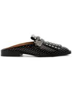 Robert Clergerie Leather Youla 25 Flats With Studs - Black