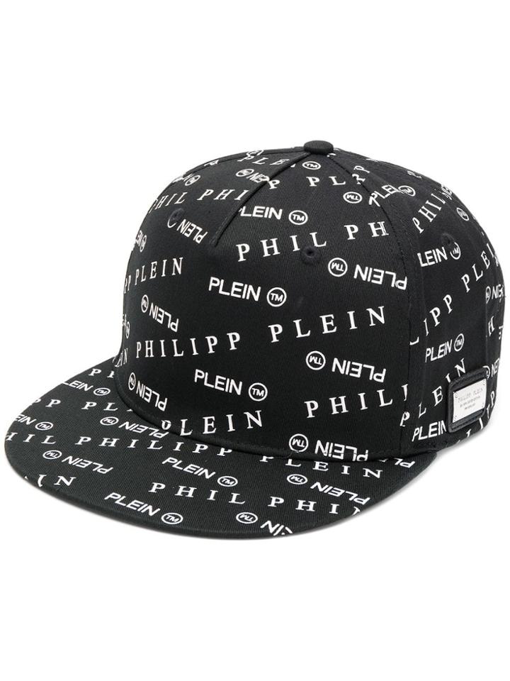 Philipp Plein All Over Logo Baseball Cap - Black