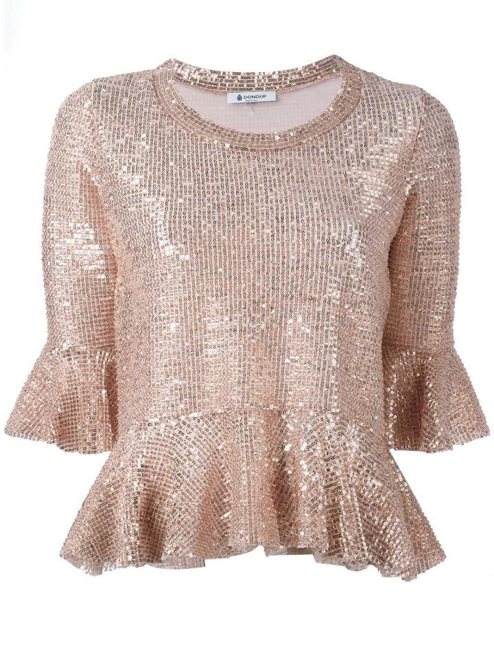 Dondup Sequin Embellished Blouse, Women's, Size: Xs, Nude/neutrals, Polyester/polyacrylic/spandex/elastane