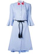 Vivetta Hearts Collar Dress, Size: 38, Blue, Cotton