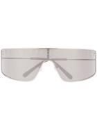 Stella Mccartney Eyewear Studded Logo Mask Sunglasses - Silver
