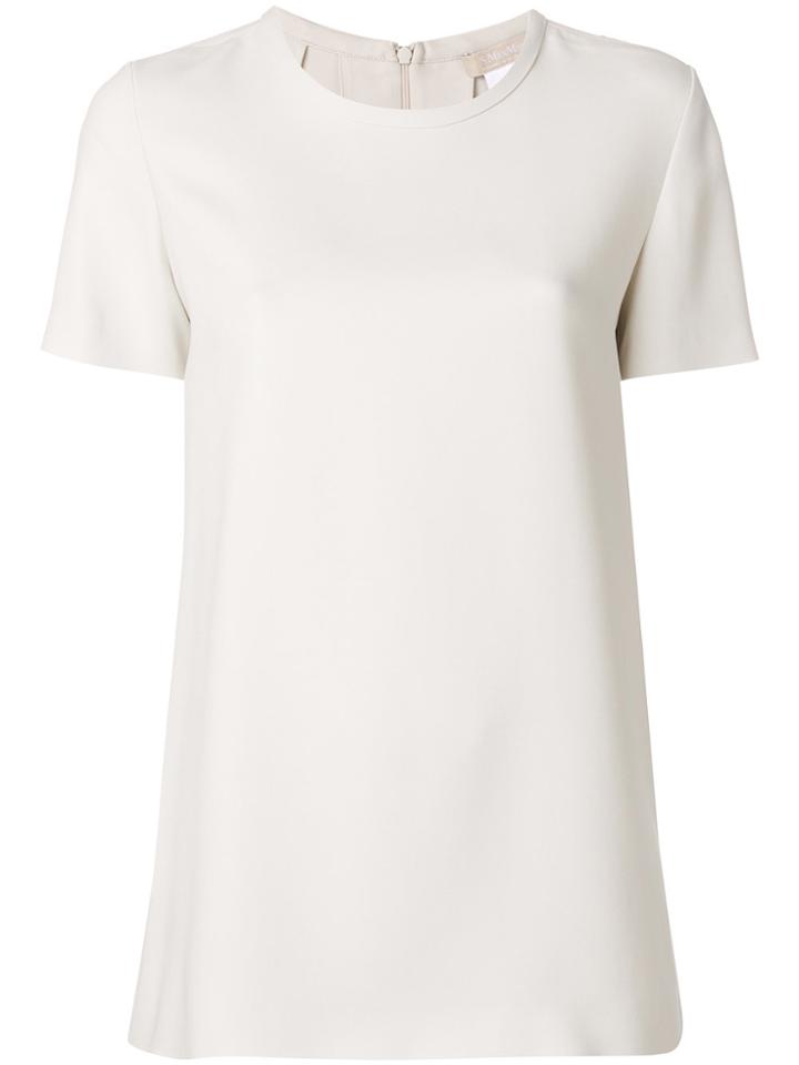 's Max Mara Round Neck Shift Blouse - Nude & Neutrals