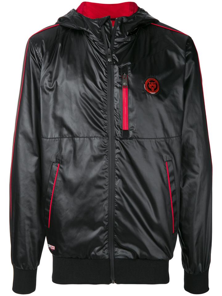 Plein Sport Patch Waterproof Bomber Jacket - Black