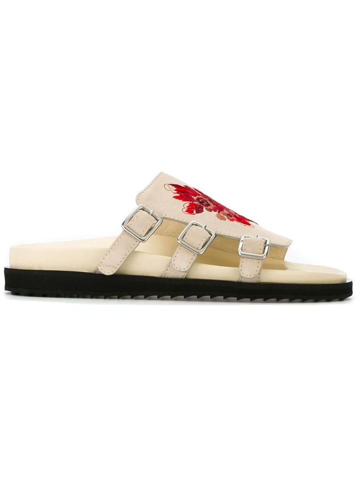 Alexander Mcqueen Floral Embroidered Sandals
