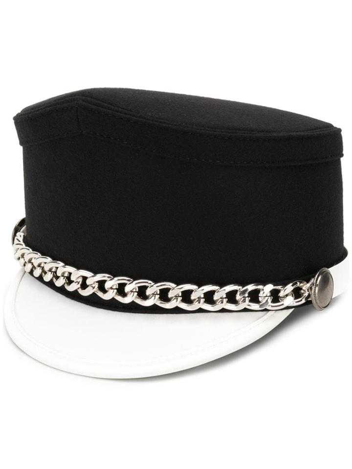 No21 Chain Baker Boy Hat - Black