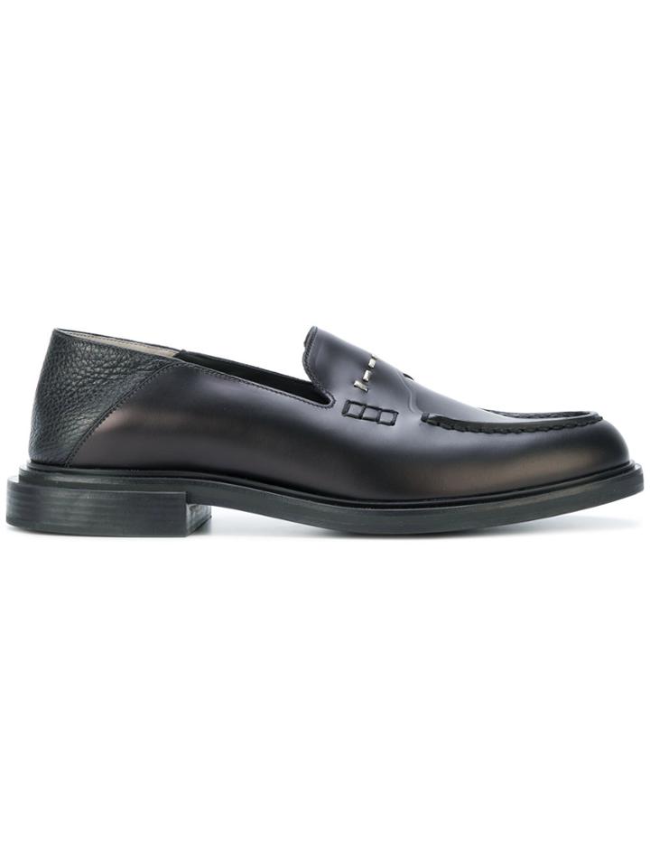 Fendi Stud-embellished Loafers - Black