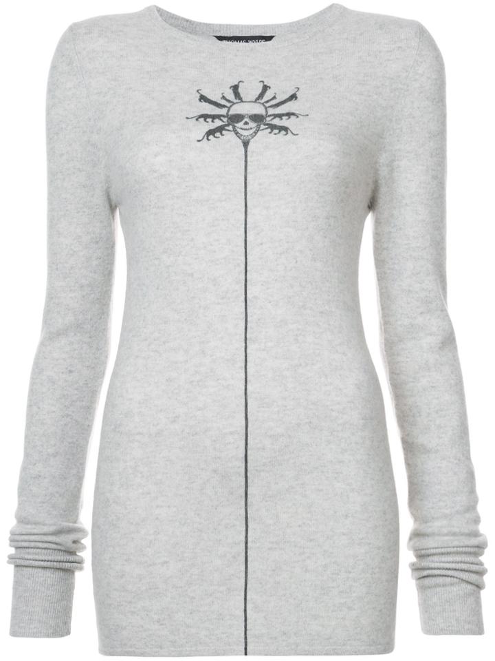 Thomas Wylde Skull Motif Jumper - Grey