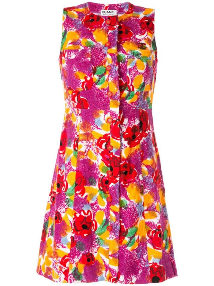 Chanel Vintage Sleeveless One Piece Dress - Purple, Red Etc