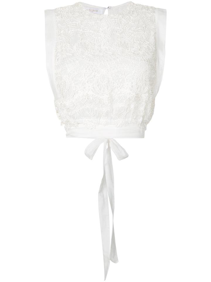 Lila. Eugenie Lace Layer Blouse - White