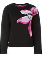 Salvatore Ferragamo Floral Print Sweatshirt, Women's, Size: M, Black, Modal