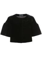 Alberta Ferretti - Wide-sleeve Cropped Jacket - Women - Silk/viscose - 44, Black, Silk/viscose