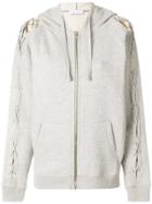 Iro Laced Sleeve Hoodie - Grey