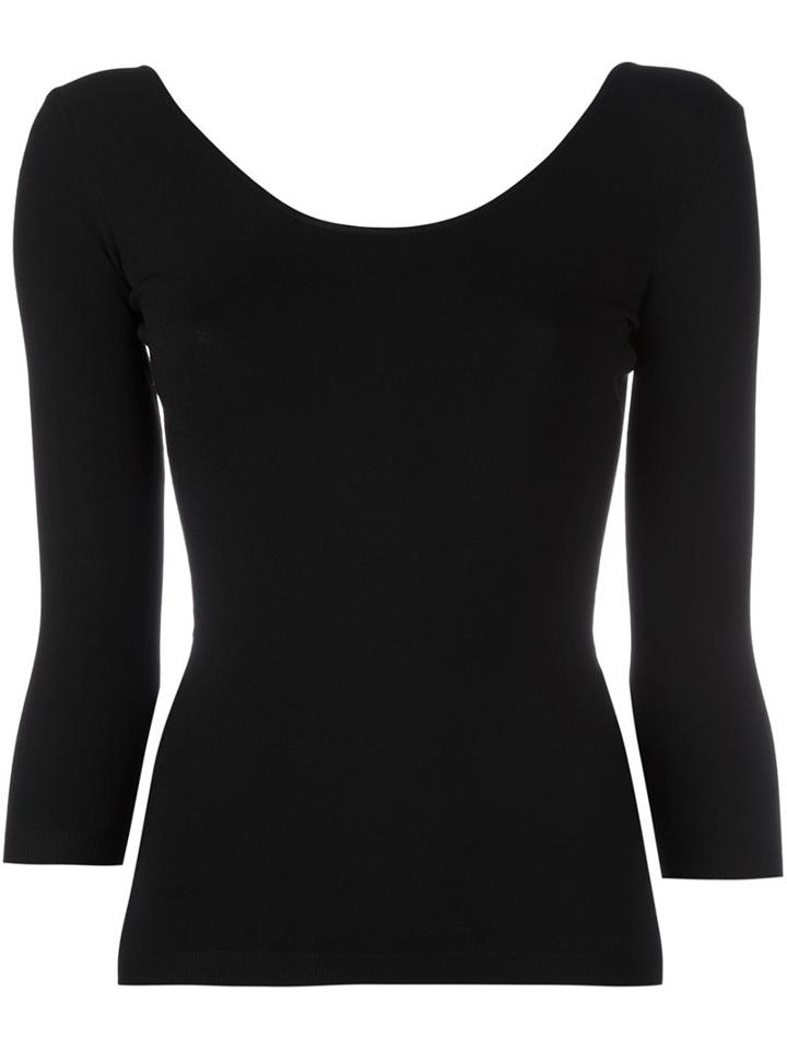 Valentino Scoop Neck Top, Women's, Size: Small, Black, Viscose/polyamide/polyester/spandex/elastane