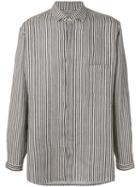 Yohji Yamamoto - Woven Stripe Shirt - Men - Linen/flax - S, Grey, Linen/flax