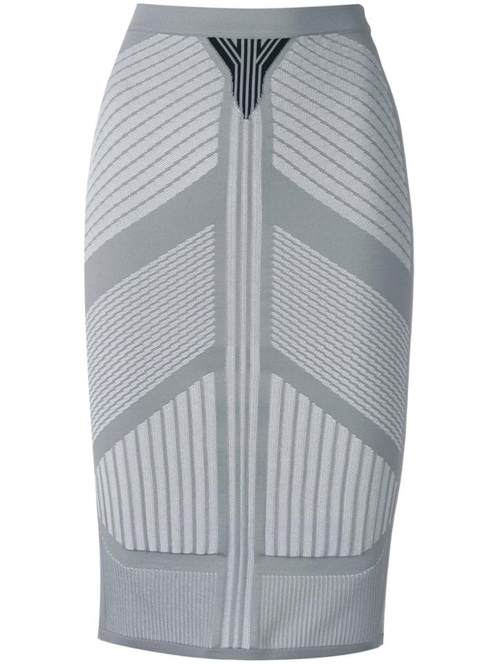 Prada Embroidered Pattern Skirt - Grey